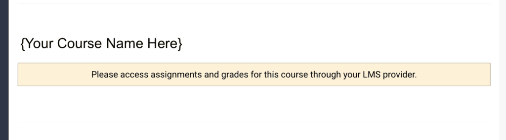Screenshot of Course integrated in LMS